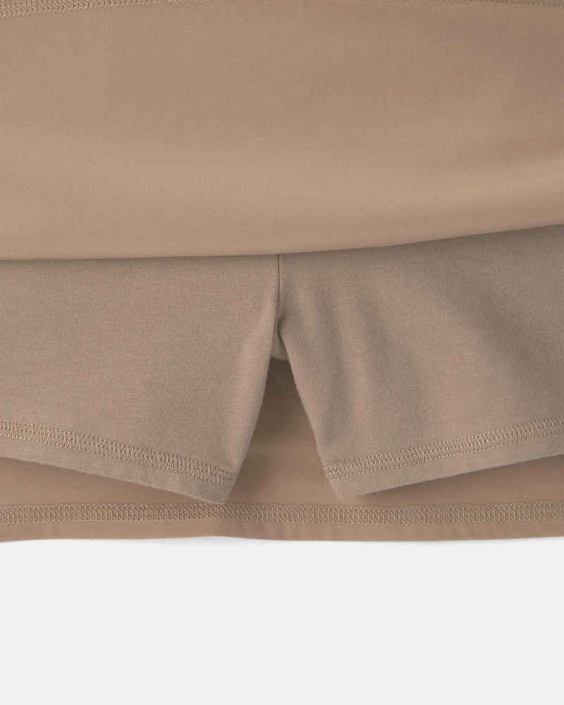 Girls 2-Pack Uniform Active Skort - Khaki