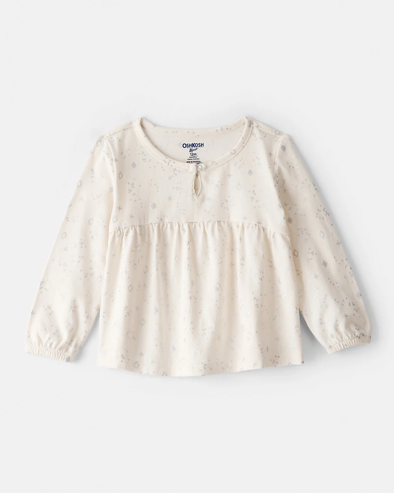 Baby Girl Sparkle Top - Ivory