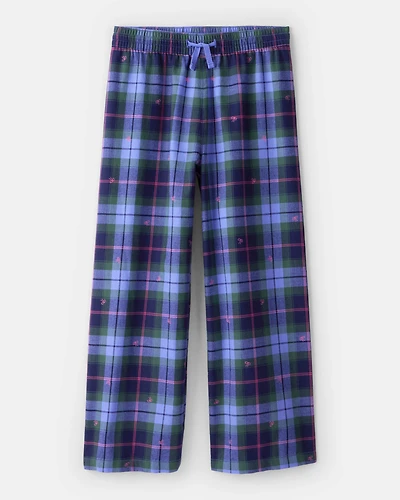 Girls Flannel Plaid Bottoms - Blue