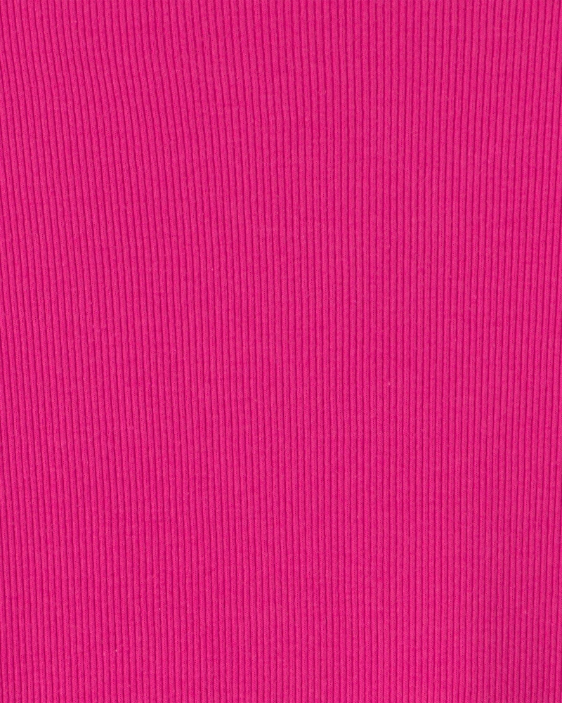 Girls Long-Sleeve Ribbed Top - Pink