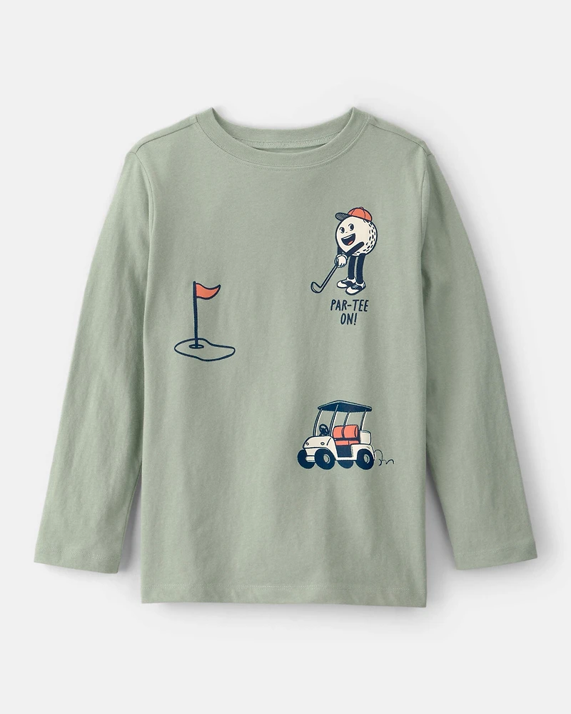 Boys Golf Long-Sleeve Graphic Tee - Green