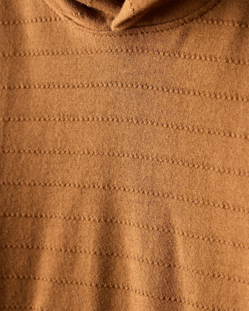 Baby Boy Cotton Long-Sleeve Hooded Top - Brown