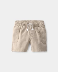 Baby Boy 2-Piece Button-Down Bodysuit & Short Set - White/Brown