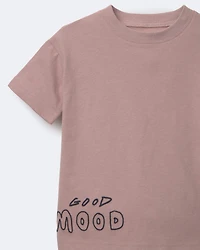 Toddler 'Good Mood' Relaxed Tee - Mauve