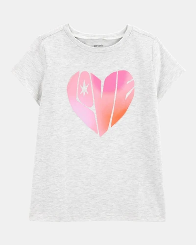 Girls Love Short-Sleeve Graphic Tee - Grey