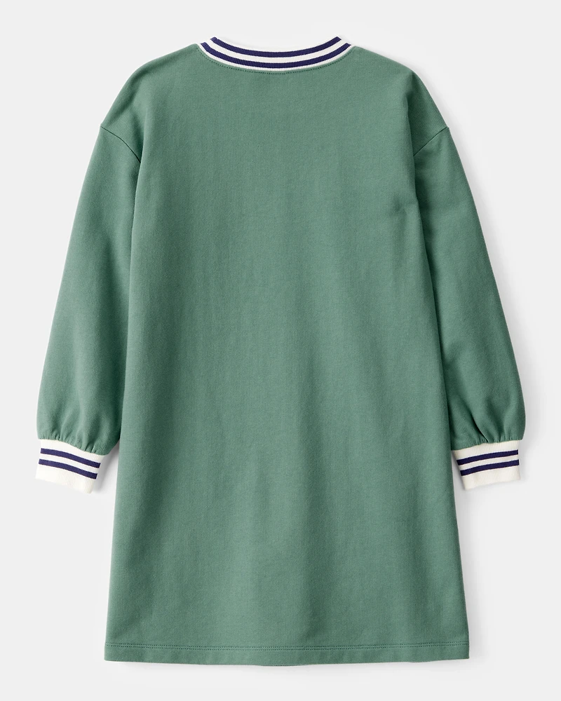 Kid Paris Long-Sleeve Cotton Dress - Green