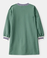 Kid Paris Long-Sleeve Cotton Dress - Green