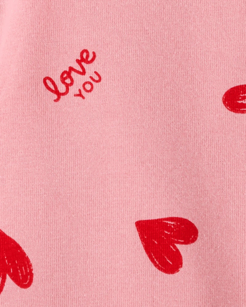 Toddler Girl Heart Pull-On Stretch Leggings - Pink