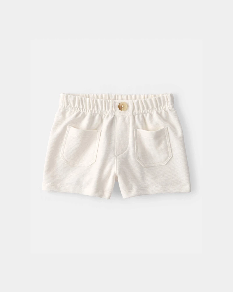 Baby Girl 2-Piece Shell Top & Short Set - Yellow/White