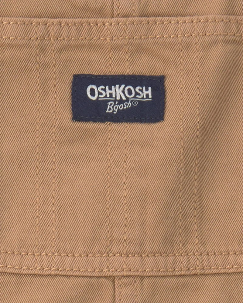 Toddler Boy Cargo Overalls - Khaki
