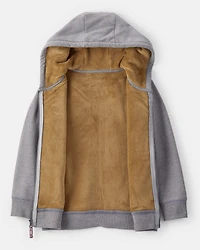 Boys Hooded Zip-Up Jacket - Grey
