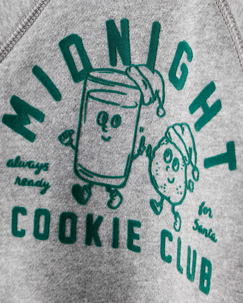 Baby Boy DayDream Fleece Midnight Cookie Club Long-Sleeve Pullover Sweatshirt - Grey