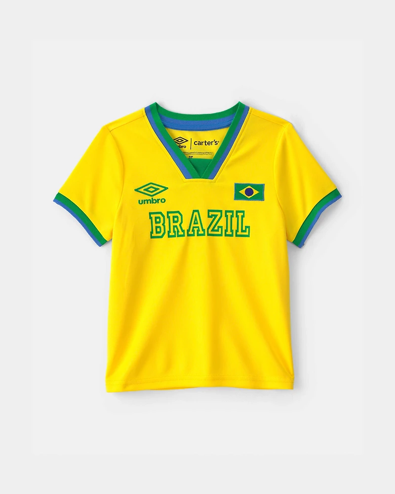 Toddler 2-Piece Umbro Brazil Soccer Jersey & Short Set - Blue/Yellow/Green