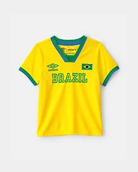 Toddler 2-Piece Umbro Brazil Soccer Jersey & Short Set - Blue/Yellow/Green