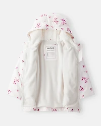 Toddler Girl Floral Long-Sleeve Midweight Anorak Jacket - White