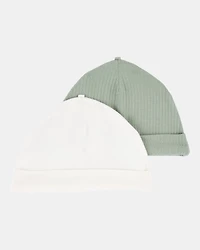 Baby 2-Pack PurelySoft Caps - Green/White