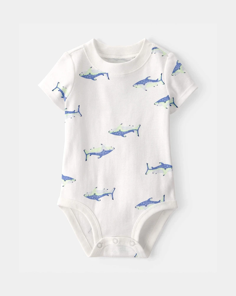 Baby Boy 3-Piece Shark Striped Outfit Set - Blue/White