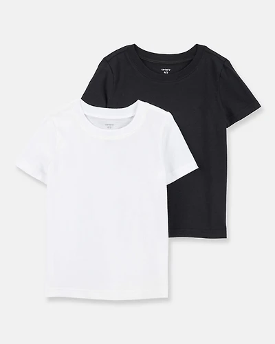 Boys 2-Pack Short-Sleeve Cotton Tees - Black/White