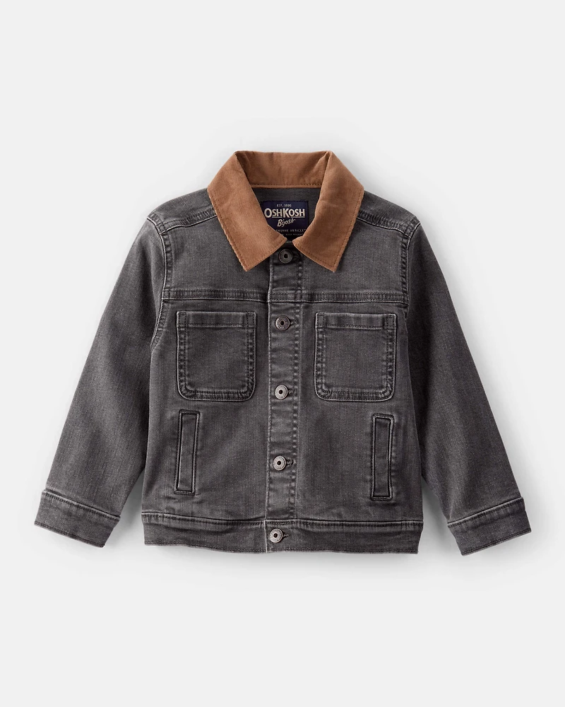Toddler Boy Denim Utility Barn Jacket - Black