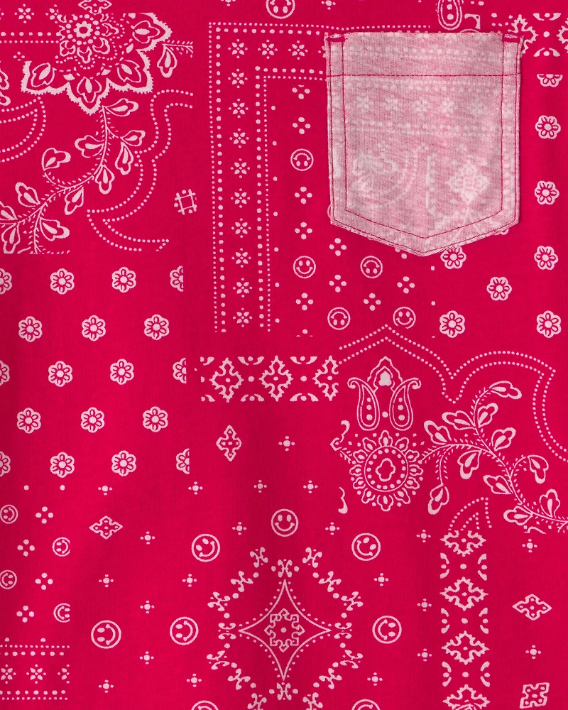 Boys Bandana Pocket Tee - Red