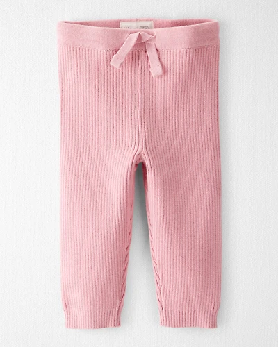 Baby Girl Organic Cotton Sweater Knit Pants