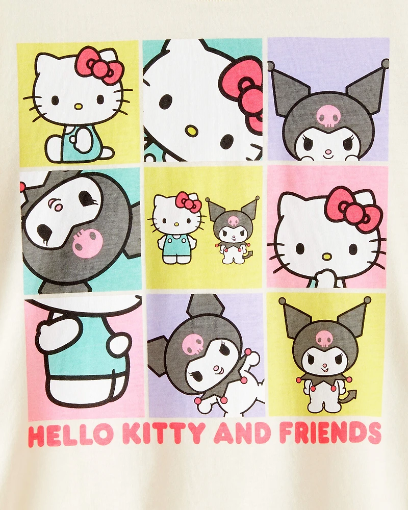 Girls Hello Kitty® Kuromi Ruched Short-Sleeve Graphic Tee - Cream