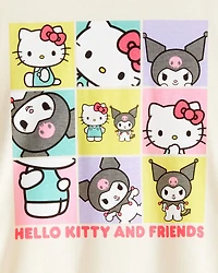 Girls Hello Kitty® Kuromi Ruched Short-Sleeve Graphic Tee - Cream