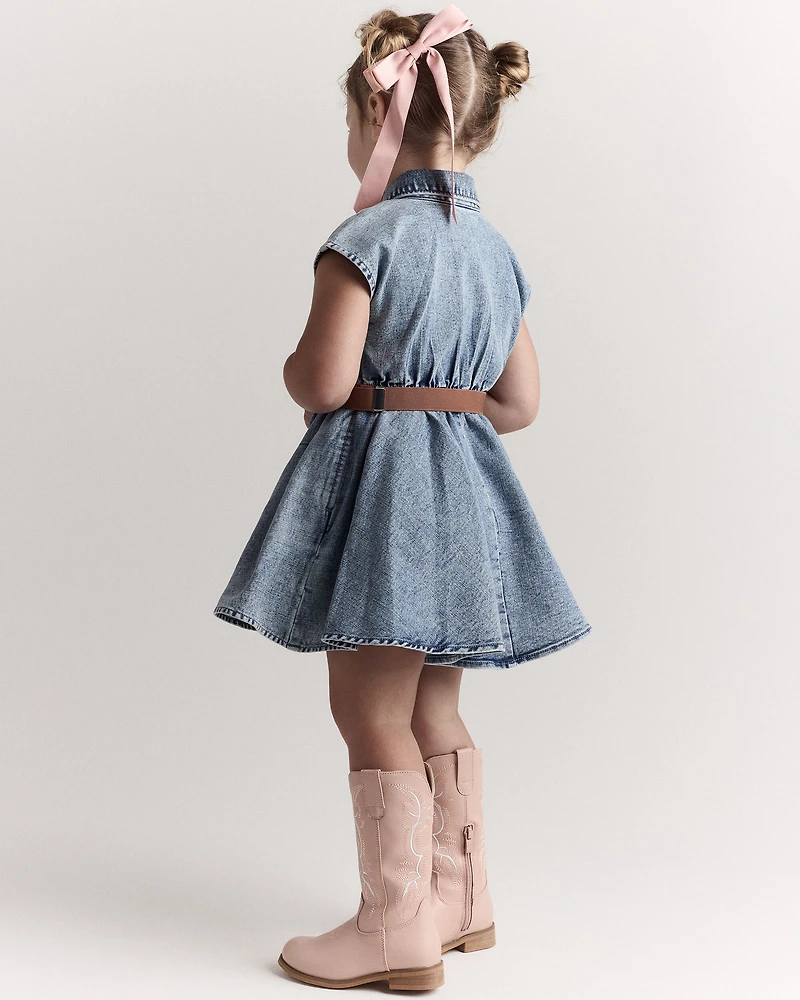 Toddler Girl Avenue Twirl™ Dress in Denim - Blue