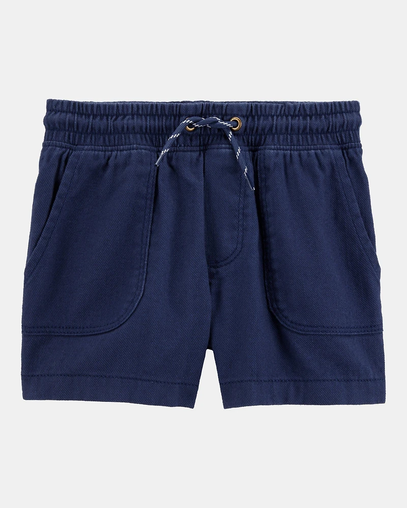 Toddler Pull-On Twill Shorts - Navy