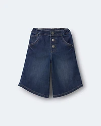 Toddler Girl Wide-Leg Pants in Denim - Blue