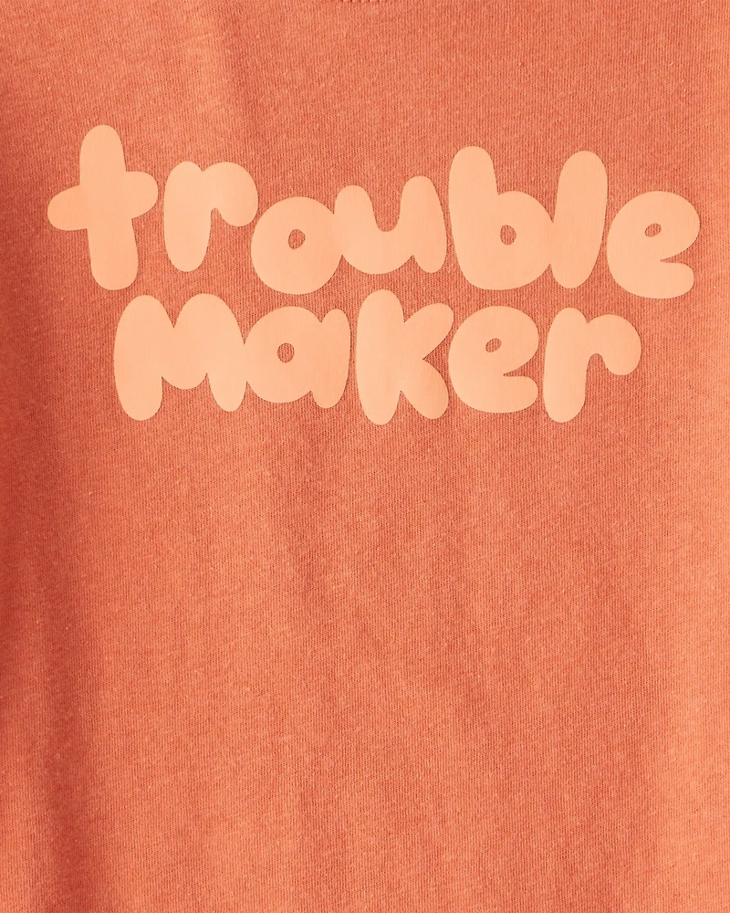 Toddler Boy Troublemaker Long-Sleeve Graphic Tee - Orange