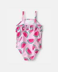 Baby Girl Watermelon 1-Piece Swimsuit - Pink