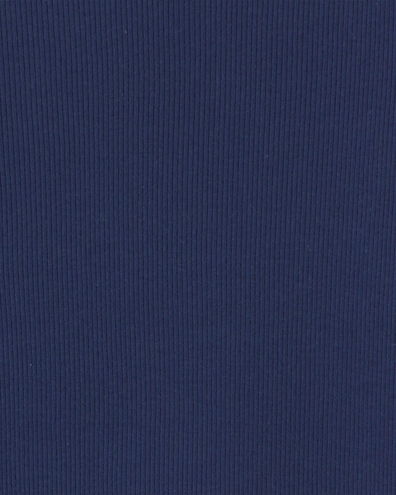 Girls Long-Sleeve Ribbed Top - Navy Blue
