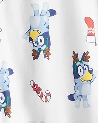 Baby Bluey™ 100% Cotton Long-Sleeve Snug Fit 1-Piece Pajamas - White