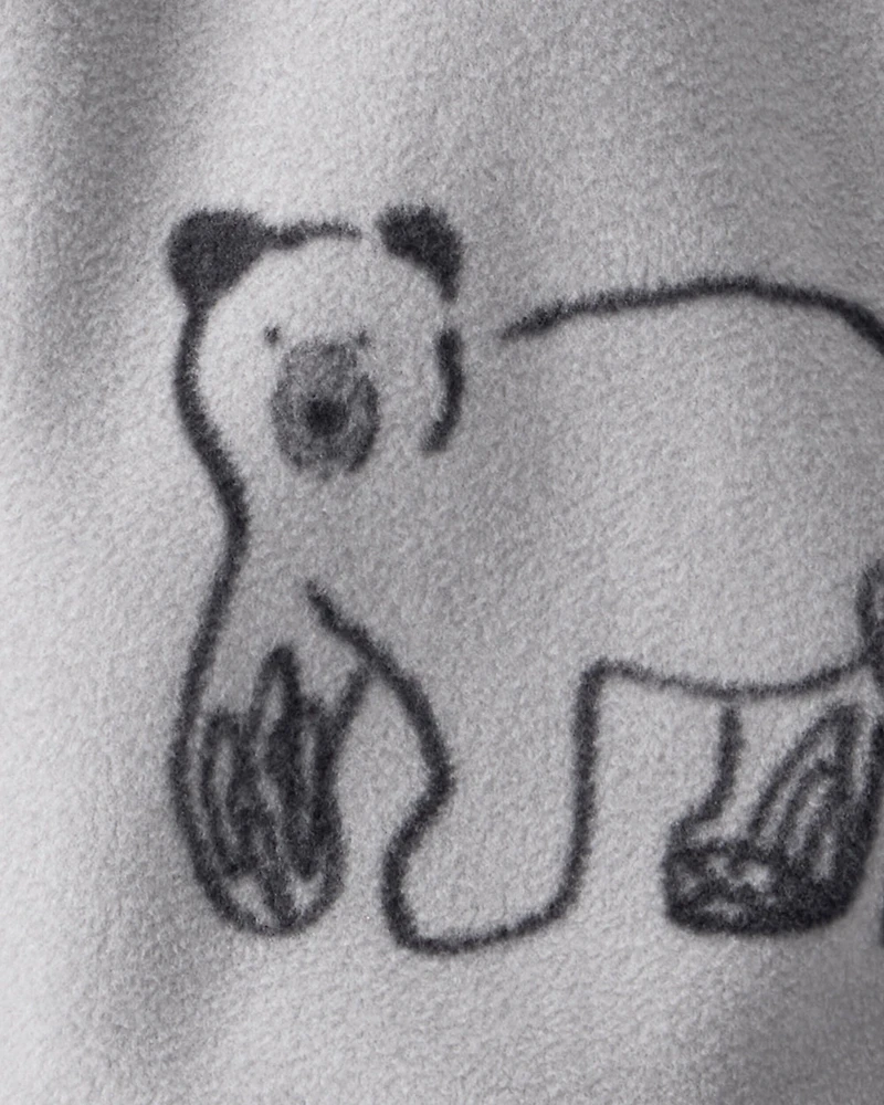 Baby Boy Polar Bear Fleece Joggers - Grey