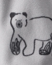 Baby Boy Polar Bear Fleece Joggers - Grey