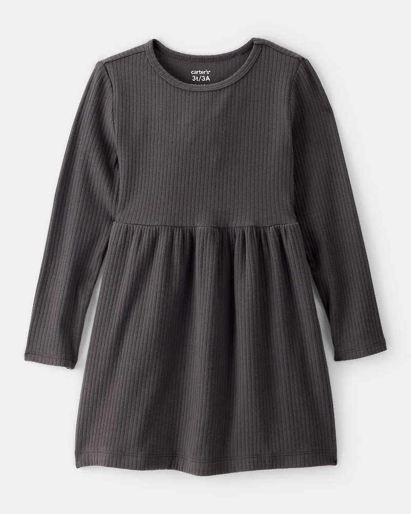 Toddler Girl Long-Sleeve Dress - Black