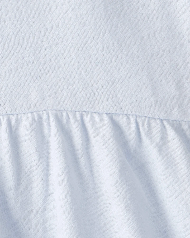 Girls Peplum Short-Sleeve Top - Blue