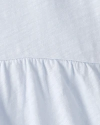 Girls Peplum Short-Sleeve Top - Blue