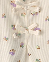 Baby Girl 2-Piece Floral Top & Pant Set - Cream/Green