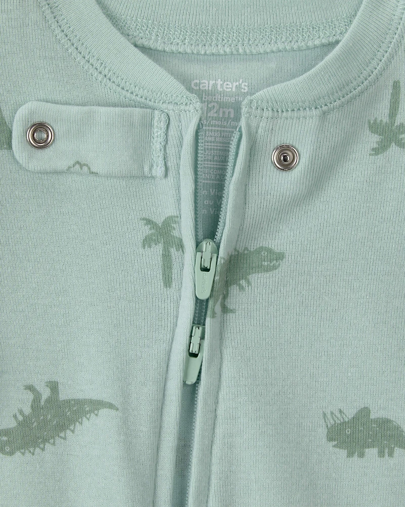 Baby Dinosaur 100% Cotton Snug Fit 1-Piece Pajama - Green