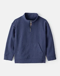 Boys Long-Sleeve Quarter-Zip Pullover Sweatshirt - Navy