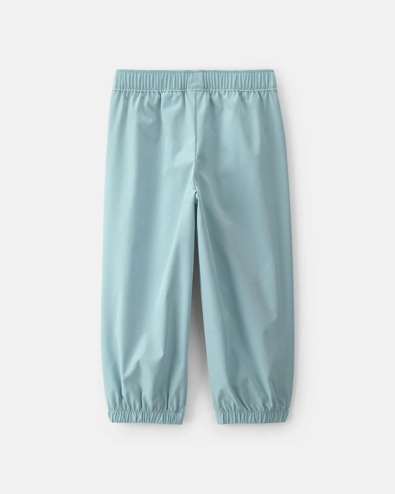 Girls Toddler Girl Bow-Cuff Poplin Joggers - Blue