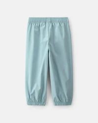 Girls Toddler Girl Bow-Cuff Poplin Joggers - Blue