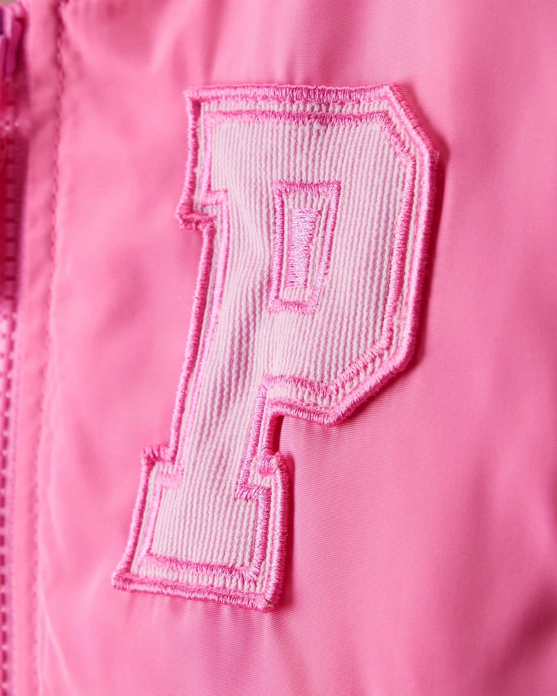Toddler Girl Disney© Princess Long-Sleeve Varsity Jacket - Pink