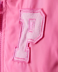 Toddler Girl Disney© Princess Long-Sleeve Varsity Jacket - Pink