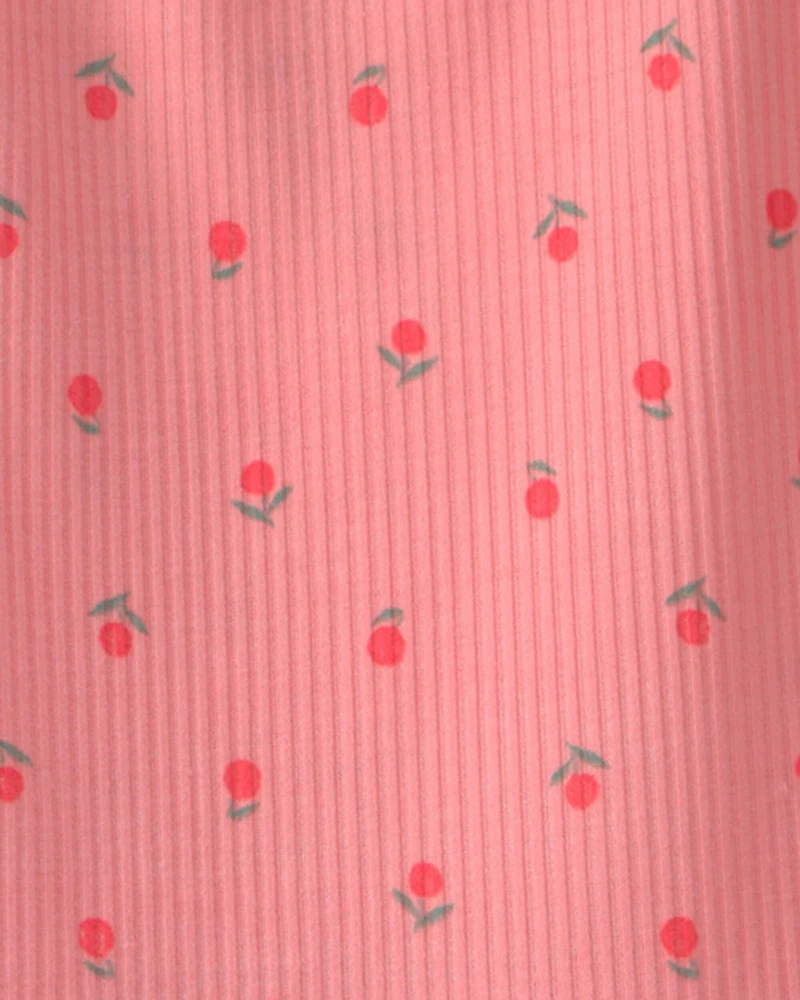 Girls Cherry Sleeveless Night Gown - Coral