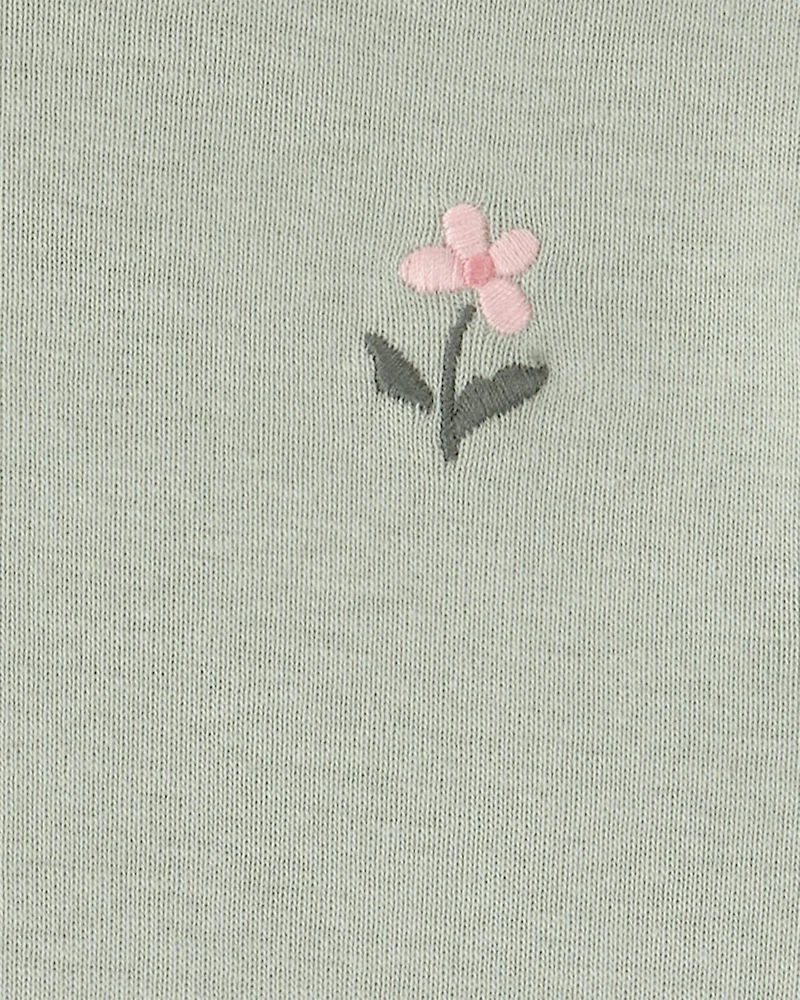 Baby Girl 3-Piece Floral Outfit Set - White/Green