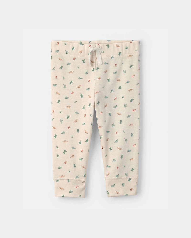Baby Boy 4-Piece Dinosaur Outfit Set - Green/Ivory