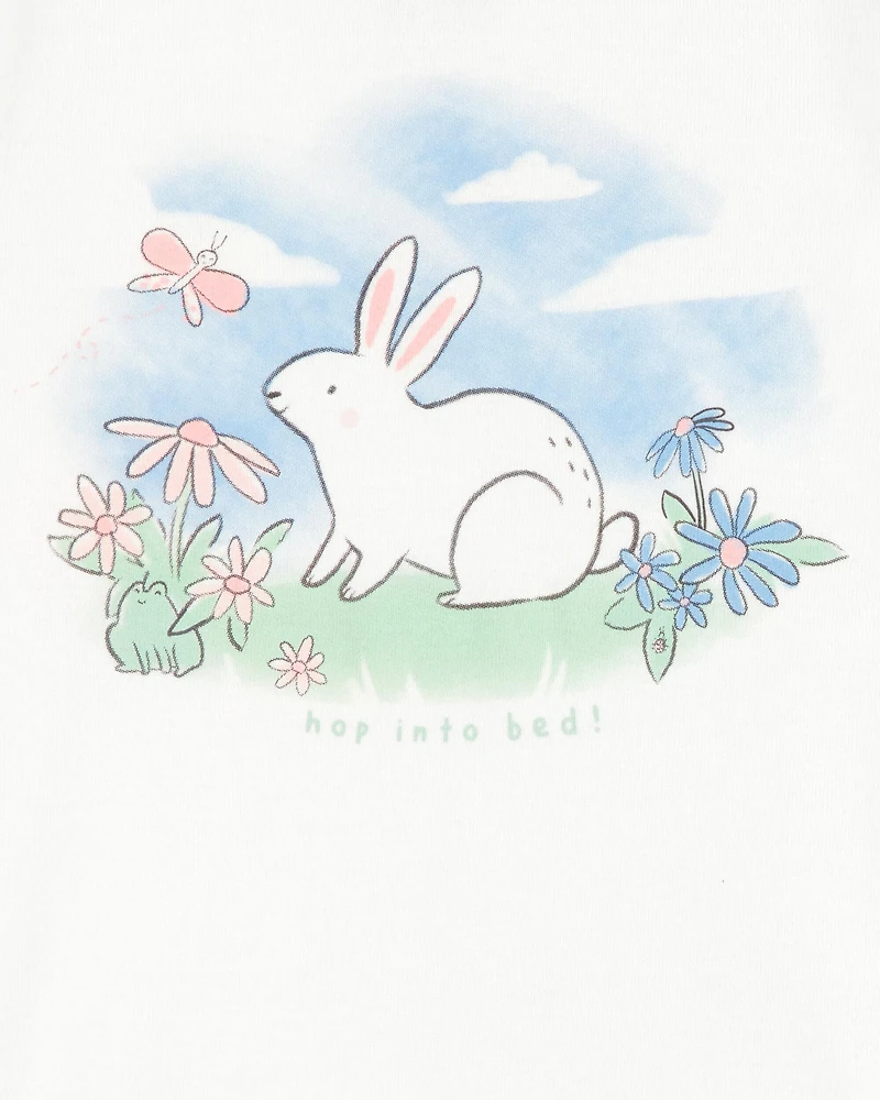 Toddler Girl 4-Piece Bunny Cotton Pajamas